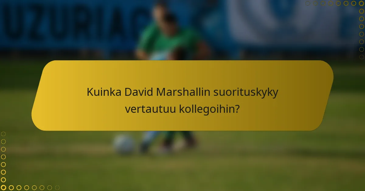 Kuinka David Marshallin suorituskyky vertautuu kollegoihin?