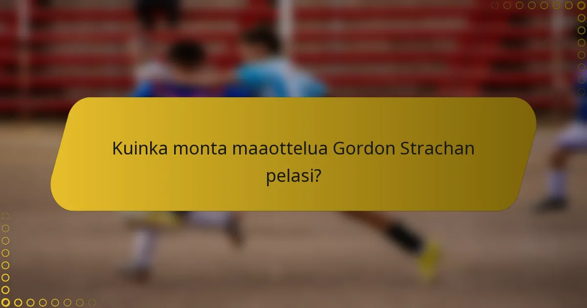 Kuinka monta maaottelua Gordon Strachan pelasi?