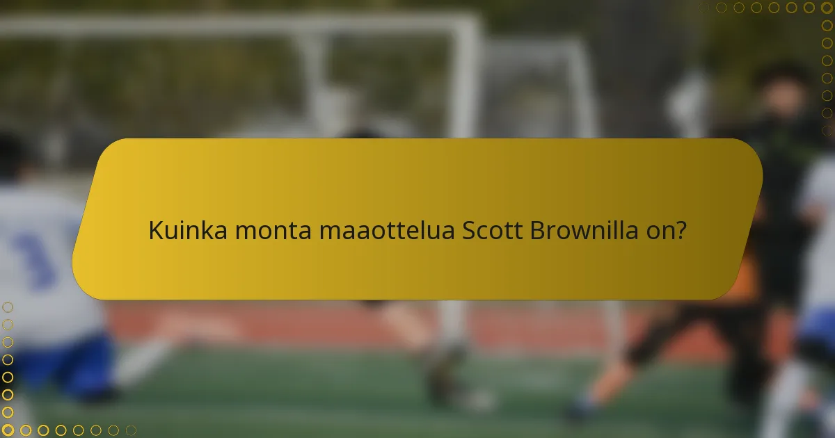 Kuinka monta maaottelua Scott Brownilla on?
